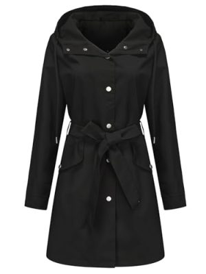 Women's Lightweight Anorak Utility Jacket Button Down Spring Waterproof Coat Fall Casual Hoodies