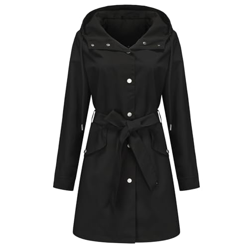 Women's Lightweight Anorak Utility Jacket Button Down Spring Waterproof Coat Fall Casual Hoodies