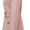 Women's Double Breasted Trench Coats Mid-Length Belted Overcoat Long Dress Jacket with Detachable Hood