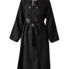 Women's Solid Color Lapel Spring Long-Sleeved Reversible Oversized Trench Coat