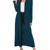 Women Floor Length Open Front Cardigan Lightweight Long Sleeve Maxi Duster with Pockets (S-3XL)