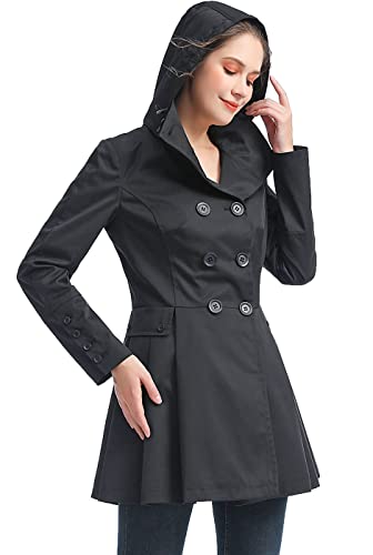 Women Nicole Waterproof Hooded Fit & Flare Trench Coat - Regular & Plus Size