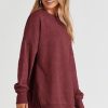 Womens Sweatshirt Casual Long Sleeve Crewneck Lightweight Pullover Tops Loose Sweatshirts