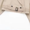 Women's Retro Trench Coat Lapel Long Sleeve Buttoned Belt Jacket Solid Color Lightweight Short Outerwear