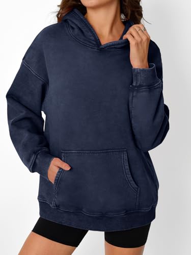 Oversized Hoodies for Women Acid Wash Sweatshirt Cute Pullover Fall Winter Long Sleeve Shirts