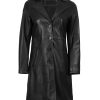 Leather Car Coats for Womens - Black Brown Real Long Leather Jacket Women