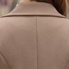 Women Elegant Notched Collar Double Breasted Wool Blend Over Coat