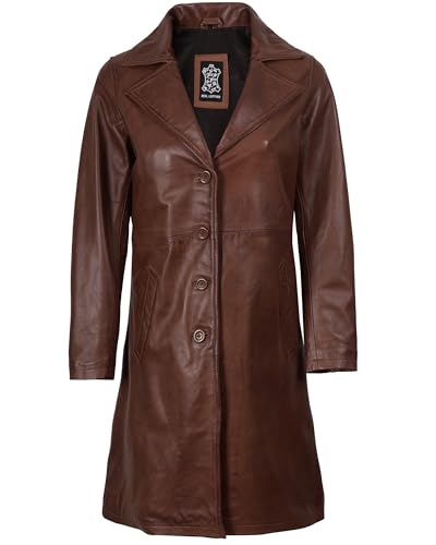 Leather Car Coats for Womens - Real Long Leather Jacket Women Premium Lambskin Leather Coat For Women