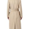 Women's Notch Lapel Collar Pea Coat Long Sleeve Casual Fall Winter Long Overcoat with Belt