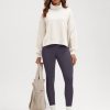 Modal Soft Split Hem Turtleneck Sweatshirts for Women Long Sleeve Casual Pullover Top