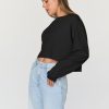 Cropped Sweatshirts for Women Oversized Crewneck Sweaters Long Sleeve Tops Fall Winter Clothes 2025
