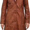 Long body Leather Coat for Women - Lambskin Black Full body Trench Coat - Leather Car Coat
