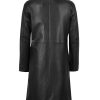 Leather Car Coats for Womens - Black Brown Real Long Leather Jacket Women