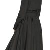 womens Long Flared Belted Trench Coat