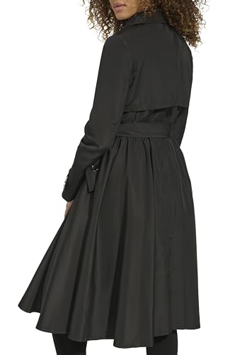womens Long Flared Belted Trench Coat