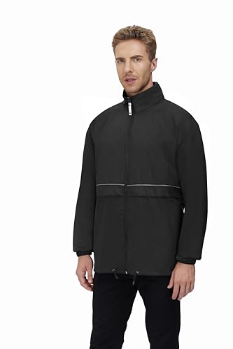 Men's Rain Jacket Cycling Running Jackets Waterproof Raincoat with Hood Windbreaker Hiking Jacket Rain Coat