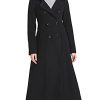 Women's Double Breasted Maxi Long Winter Wool Trench Coat Hooded Thick Warm Overcoats