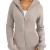 Womens Zip Up Hoodies Fleece Jackets Oversized Sweatshirts Fall Fashion Outfits Sweaters Winter Clothes