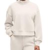 Smoofit Modal Soft Women's Half-Zip Pullover Mock Neck Long Sleeve Sweatshirts with Side Slits
