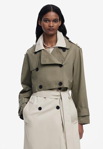Women's Detachable Two-Tone Trench Coat