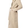 Women's Notch Lapel Collar Pea Coat Long Sleeve Casual Fall Winter Long Overcoat with Belt
