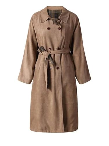 Women's Solid Color Lapel Spring Long-Sleeved Reversible Oversized Trench Coat