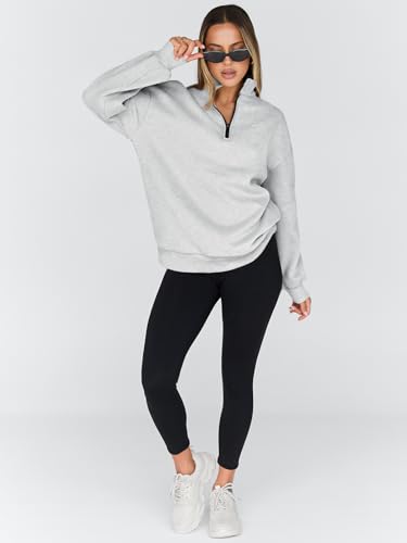 Womens Oversized Sweatshirts Fall Sweaters Fashion Hoodies Half Zip Pullover Long Sleeve Shirts Clothes