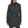 womens Belted Trench Coat With Waist Tie Belt and Notch Collar