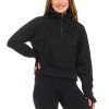 Womens Half Zip Hoodie - Fleece Cropped Sweatshirt for Women, Quarter Zip Up Pullover