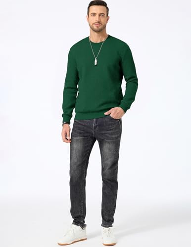 Mens Crewneck Sweatshirt Casual Long Sleeve Texture Pullover Shirt for Men