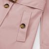 Women's Double Breasted Trench Coats Mid-Length Belted Overcoat Long Dress Jacket with Detachable Hood