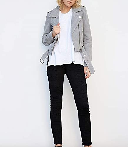 womens Luxury Clothing Cropped Suede Leather Motorcycle Jackets, Comfortable & Stylish Coats