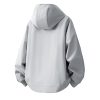 Mens Solid Color Zip Up Hooded Jacket Unisex Oversized Sports Windbreaker Coat
