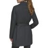 womens Belted Trench Coat With Waist Tie Belt and Notch Collar