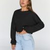 Cropped Sweatshirts for Women Oversized Crewneck Sweaters Long Sleeve Tops Fall Winter Clothes 2025