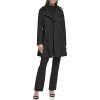 Women's Double Breasted Belted Rain Jacket with Removable Hood
