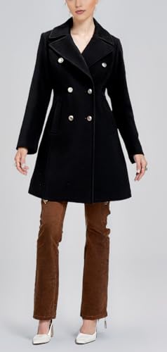 Double breast Blend Wool Pea Classic Trench Coat Women Blazar Designer Full Length