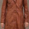 Long body Leather Coat for Women - Lambskin Black Full body Trench Coat - Leather Car Coat