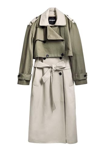 Women's Detachable Two-Tone Trench Coat