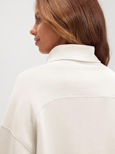 Modal Soft Split Hem Turtleneck Sweatshirts for Women Long Sleeve Casual Pullover Top