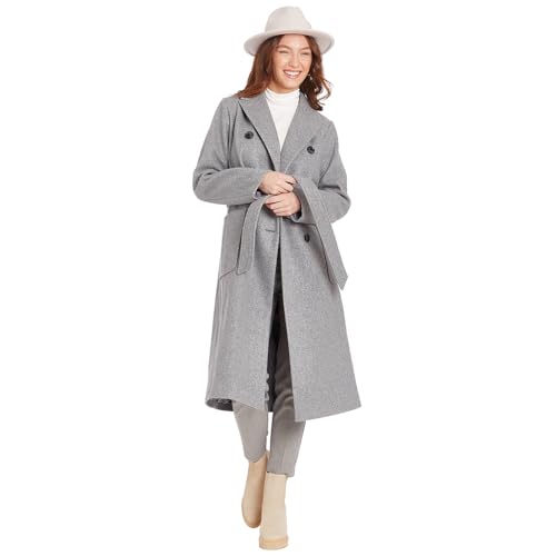 Women's Wool Blend Trench Coat, Gray