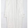Long Loose White Shiny Reflective Patent Leather Trench Coat For Women Sashes Single Breasted