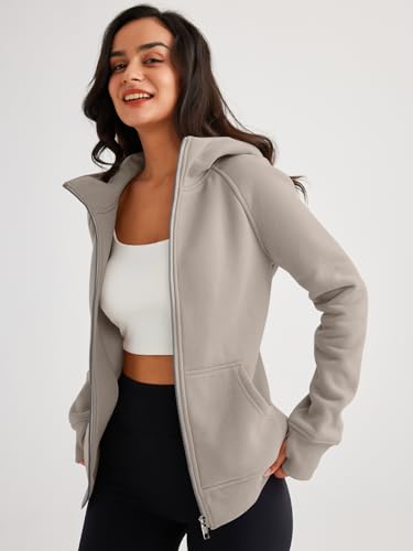 Womens Zip Up Hoodies Fleece Jackets Oversized Sweatshirts Fall Fashion Outfits Sweaters Winter Clothes