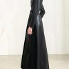Women's Belted Long-Sleeved Single-Breasted Spring Soft Waterproof Leather Trench Coat