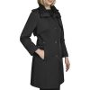 Women's Classic Transitional Water-Resistant Insulated Trench Coat, Black