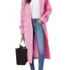 Womens Long Trench Coat Oversized Double Breasted Windproof Classic Lapel Casual Fall Overcoat
