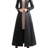 Women's Belted Long-Sleeved Single-Breasted Spring Soft Waterproof Leather Trench Coat