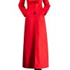 Women's Winter Red Charming Thick Wool Jacket Outwear Long Trench Coat Woolen Coat