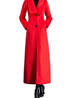 Women's Winter Red Charming Thick Wool Jacket Outwear Long Trench Coat Woolen Coat