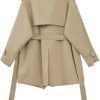 Women's Casual Trendy Jacket Lapel Long Sleeve Belted Trench Coat Four Seasons Solid Color Outerwear